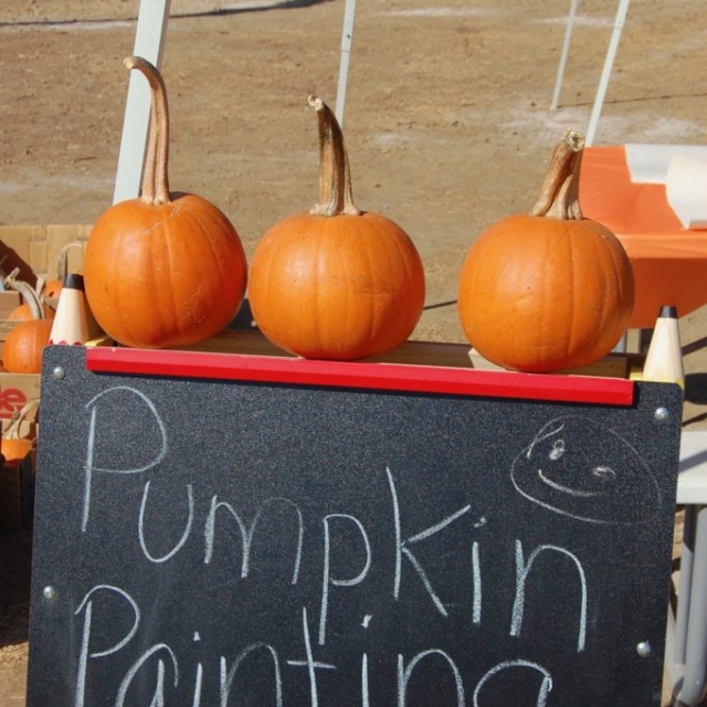 Pumpkin painting was another popular stop for all of the kids.