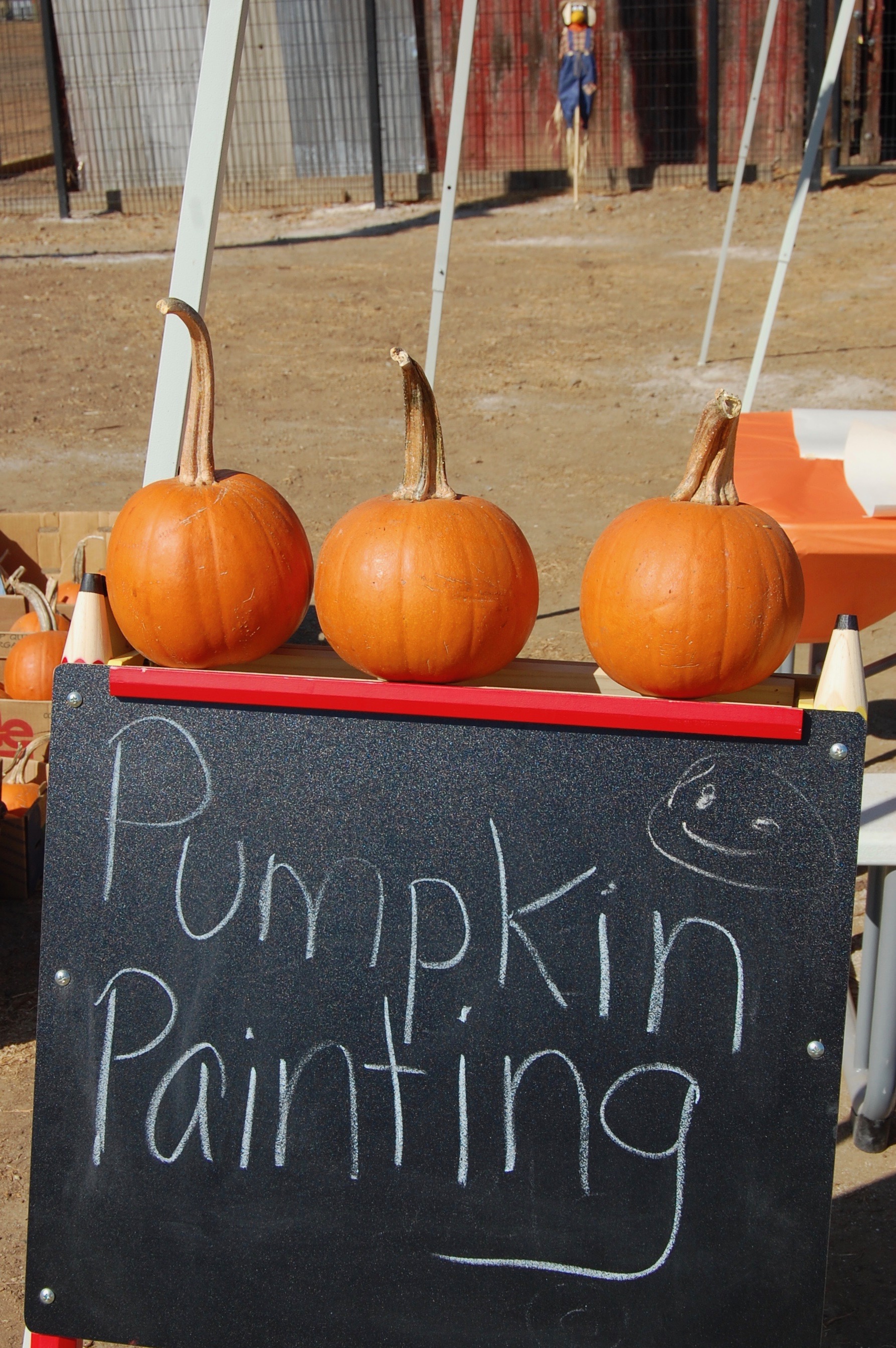 Pumpkin painting was another popular stop for all of the kids.