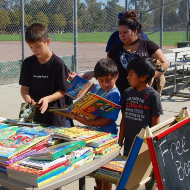 Free books were given to all of the children.