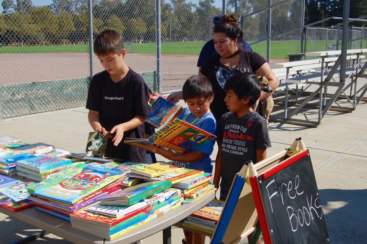 Free books were given to all of the children.