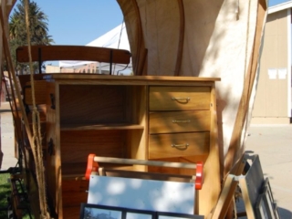 The chuck wagon was used as a photo gallery.