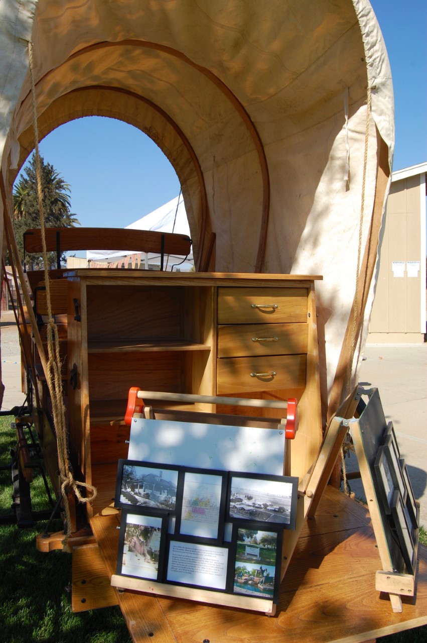 The chuck wagon was used as a photo gallery.